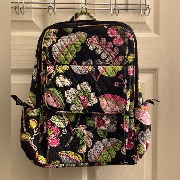 Vera Bradley Moon Blooms Campus Backpack Quilted Floral - Picture 2 of 7